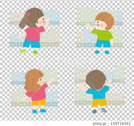Illustration set of children searching for books Illustration set of children searching for books 139716561