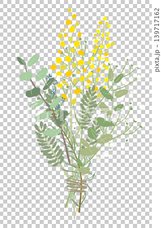Mimosa and Mixed Herb Botanical Bouquet Mimosa and Mixed Herb Botanical Bouquet 139717162