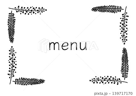 Minimalist Menu Card with Mimosa Side Borders 139717170