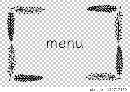Minimalist Menu Card with Mimosa Side Borders 139717170