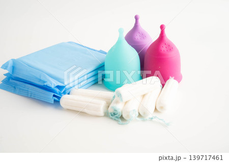 Sanitary hygiene set for women menstrual period cycle protection. Sanitary hygiene set for women menstrual period cycle protection. 139717461