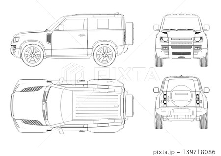 car outline drawing, sketch, contour image 139718086