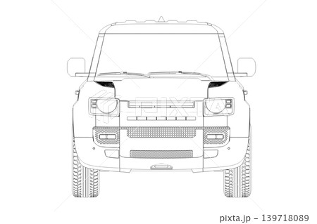 car outline drawing, sketch, contour image car outline drawing, sketch, contour image 139718089
