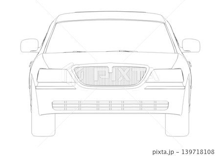 car outline drawing, sketch, contour image car outline drawing, sketch, contour image 139718108