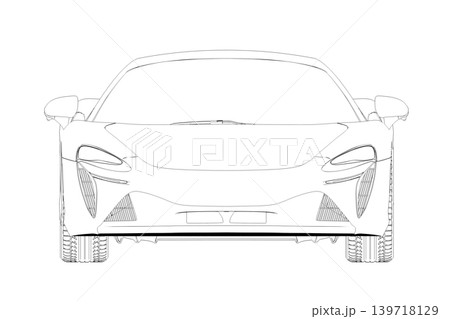 car outline drawing, sketch, contour image car outline drawing, sketch, contour image 139718129