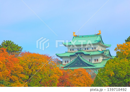 愛知県名古屋市、秋の名古屋城の風景 愛知県名古屋市、秋の名古屋城の風景 139718492