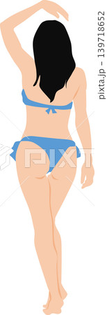 水着を着た女性が浜辺にいるイラスト 水着を着た女性が浜辺にいるイラスト 139718652