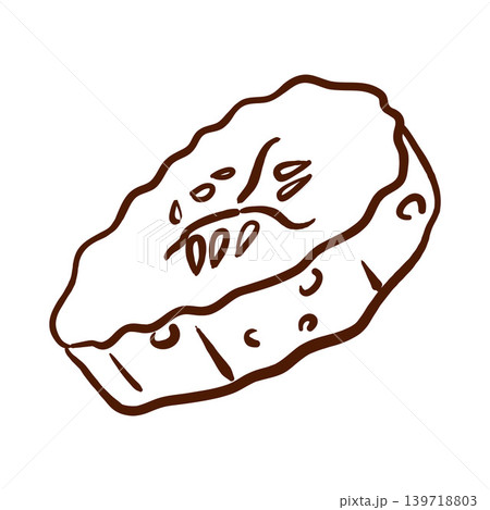 Fresh cucumber slice. Vector illustration in clean hand-drawn line art style. Vegetable ingredient element for burger menus, recipe cards, food labels, cooking infographics and restaurant graphics. Fresh cucumber slice. Vector illustration in clean hand-drawn line art style. Vegetable ingredient element for burger menus, recipe cards, food labels, cooking infographics and restaurant graphics. 139718803