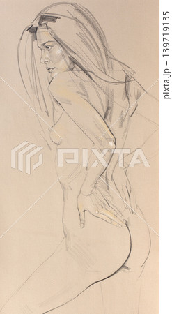 female portrait, pencil drawing illustration, sketch female portrait, pencil drawing illustration, sketch 139719135