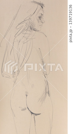 female portrait, pencil drawing illustration, sketch female portrait, pencil drawing illustration, sketch 139719136