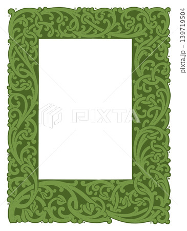 Art Nouveau botanical frame in the shape of tree branches 139719504