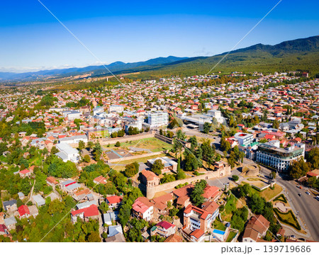 Batonis Tsikhe Fortress aerial view, Telavi 139719686