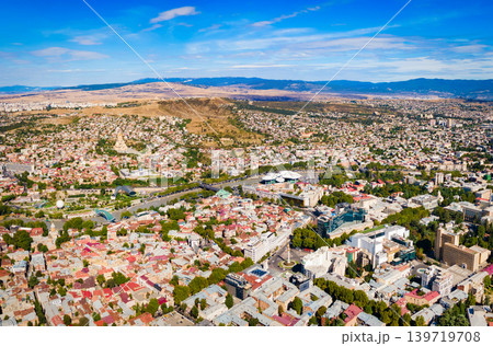 Tbilisi old town aerial panoramic view Tbilisi old town aerial panoramic view 139719708