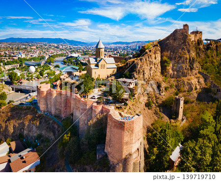 Narikala fortress aerial panoramic view, Tbilisi 139719710