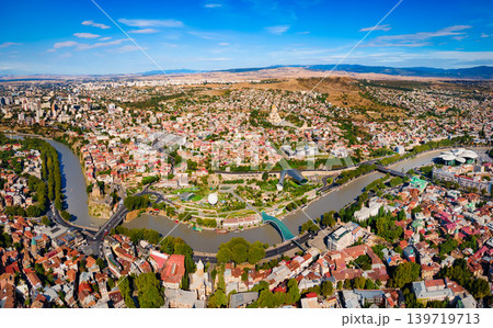 Tbilisi old town aerial panoramic view Tbilisi old town aerial panoramic view 139719713