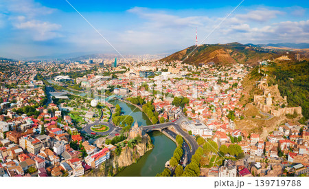 Tbilisi old town aerial panoramic view Tbilisi old town aerial panoramic view 139719788