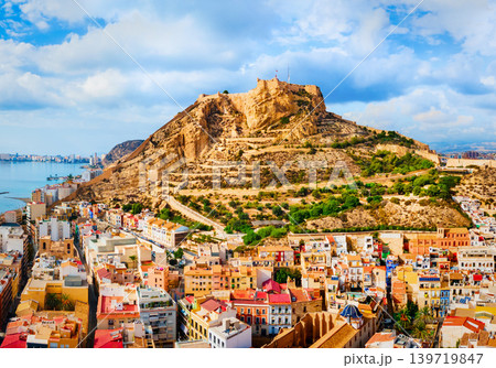 Santa Barbara Castle aerial panoramic view in Alicante 139719847