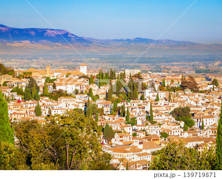 Granada city aerial panoramic view in Spain 139719871