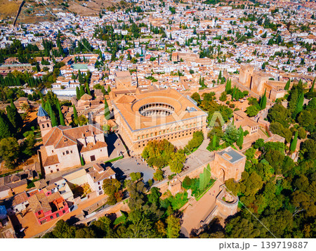 The Alhambra aerial panoramic view in Granada, Spain 139719887