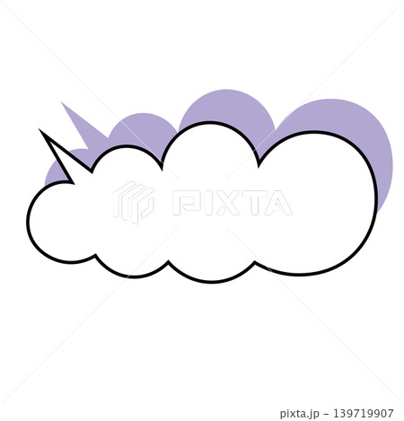 雲形吹き出しのシンプルなイラスト素材 もくもく(白背景) 雲形吹き出しのシンプルなイラスト素材 もくもく(白背景) 139719907