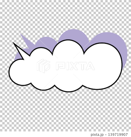 雲形吹き出しのシンプルなイラスト素材 もくもく(白背景) 雲形吹き出しのシンプルなイラスト素材 もくもく(白背景) 139719907