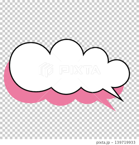 雲形吹き出しのシンプルなイラスト素材 もくもく(白背景) 雲形吹き出しのシンプルなイラスト素材 もくもく(白背景) 139719933