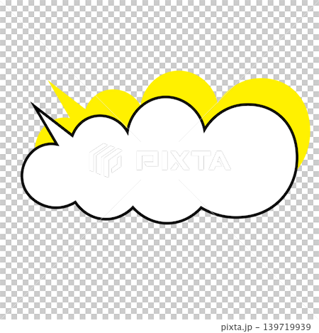 簡單的雲朵形對話框插圖素材(白色背景) 簡單的雲朵形對話框插圖素材(白色背景) 139719939