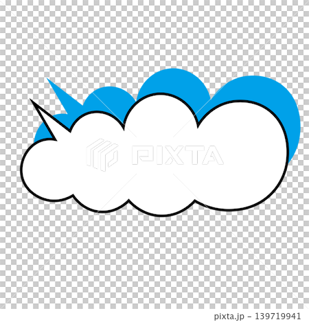 雲形吹き出しのシンプルなイラスト素材 もくもく(白背景) 雲形吹き出しのシンプルなイラスト素材 もくもく(白背景) 139719941