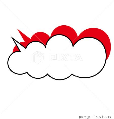 雲形吹き出しのシンプルなイラスト素材 もくもく(白背景) 雲形吹き出しのシンプルなイラスト素材 もくもく(白背景) 139719945
