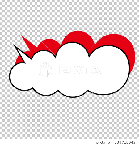 雲形吹き出しのシンプルなイラスト素材 もくもく(白背景) 雲形吹き出しのシンプルなイラスト素材 もくもく(白背景) 139719945