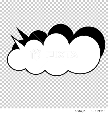 Simple illustration material of a cloud-shaped speech bubble (white background) Simple illustration material of a cloud-shaped speech bubble (white background) 139719946