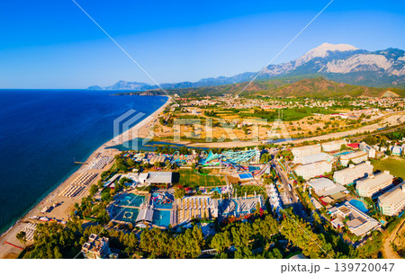 Kiris village beach aerial panoramic view 139720047