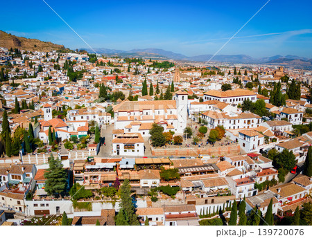 San Nicolas Church aerial panoramic view, Granada San Nicolas Church aerial panoramic view, Granada 139720076