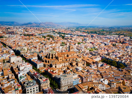 Granada Cathedral city aerial panoramic view in Spain Granada Cathedral city aerial panoramic view in Spain 139720084