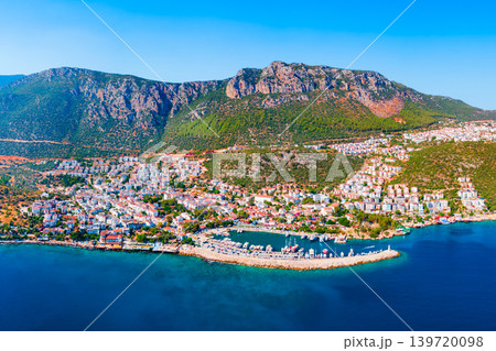 Kas city aerial panoramic view in Turkey 139720098