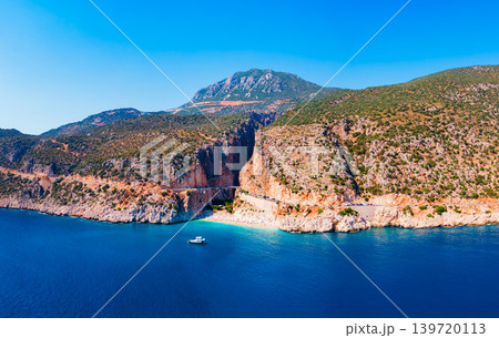 Kaputas Beach aerial panoramic view in Turkey 139720113