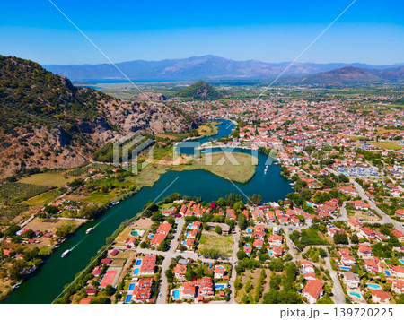 Dalyan aerial panoramic view in Mugla Province, Turkey Dalyan aerial panoramic view in Mugla Province, Turkey 139720225