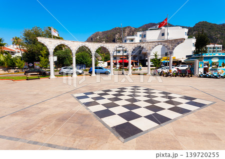Main central square in Icmeler town in Turkey Main central square in Icmeler town in Turkey 139720255