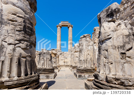 Temple of Apollo ruins at Didyma ancient sanctuary in Didim city in Turkey 139720338