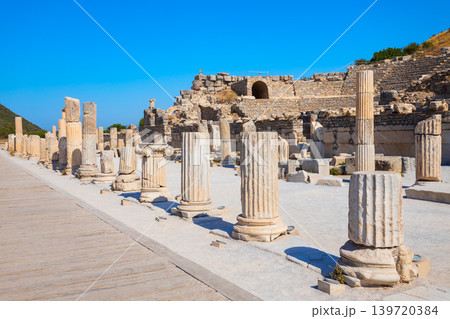 Odeon small ancient theatre in Ephesus city in Turkey Odeon small ancient theatre in Ephesus city in Turkey 139720384