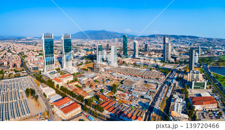 Bayrakli business district aerial panoramic view in Izmir city Bayrakli business district aerial panoramic view in Izmir city 139720466