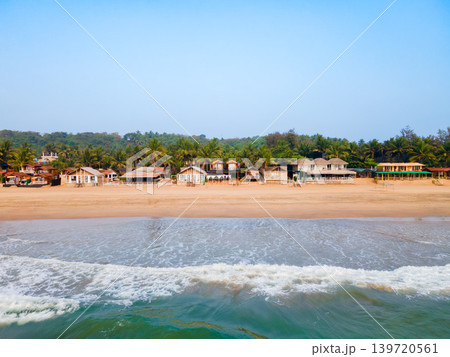 Agonda Beach aerial panoramic view in Goa, India 139720561