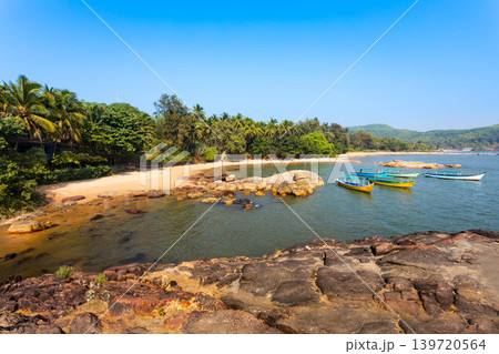 Beauty Om Beach in Gokarna town in India Beauty Om Beach in Gokarna town in India 139720564