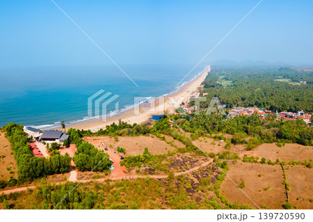 Gokarna Beach aerial panoramic view in India Gokarna Beach aerial panoramic view in India 139720590