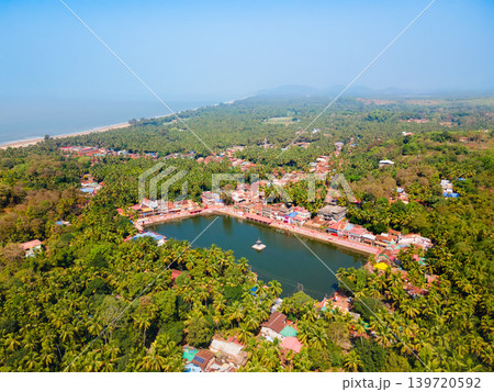 Koti Teertha pond aerial panoramic view in Gokarna Koti Teertha pond aerial panoramic view in Gokarna 139720592