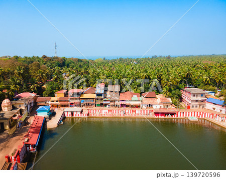 Koti Teertha pond aerial panoramic view in Gokarna Koti Teertha pond aerial panoramic view in Gokarna 139720596
