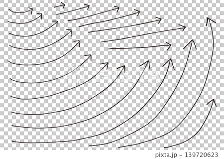 Pen-drawn arrow illustration material vector Pen-drawn arrow illustration material vector 139720623