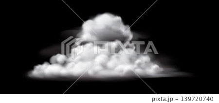Realistic white clouds smoke landscape on black background vector Realistic white clouds smoke landscape on black background vector 139720740