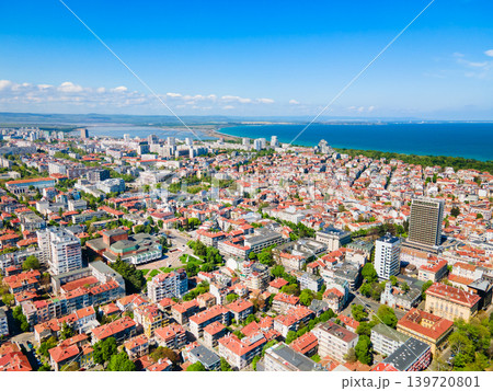 Burgas city centre aerial panoramic view in Bulgaria Burgas city centre aerial panoramic view in Bulgaria 139720801