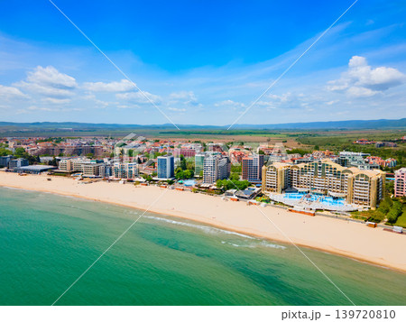 Sunny Beach or Slanchev Bryag aerial panoramic view, Bulgaria Sunny Beach or Slanchev Bryag aerial panoramic view, Bulgaria 139720810